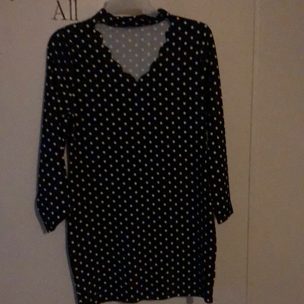 Womens / Juniors Mini Black polkadotted dress